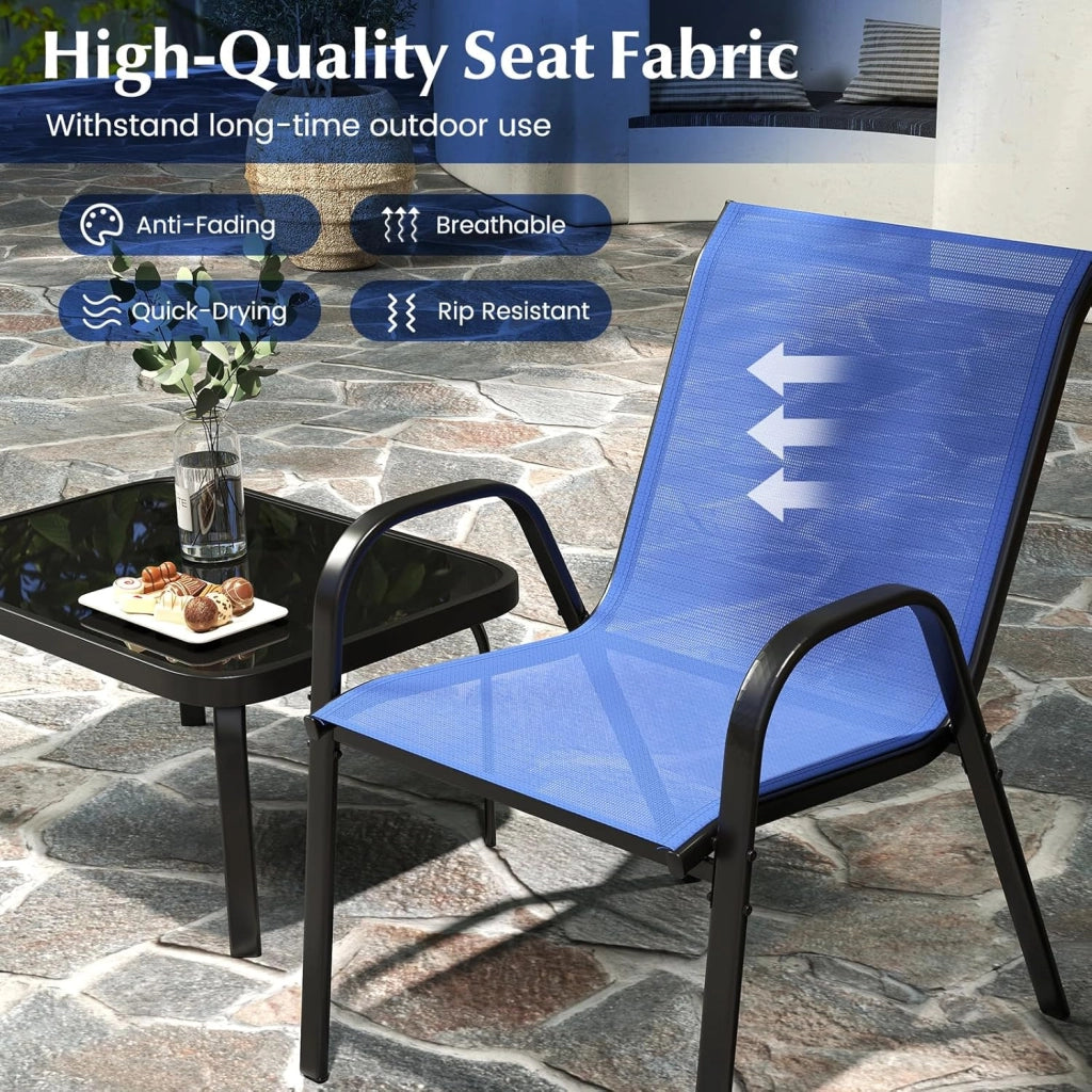 Set di 4 mobili da giardino per esterni, set di mobili da giardino, mobili da balcone, per terrazze, esterni, con tavolino da caffè e panca da giardino e 2 sedie da pranzo, set per 4 persone