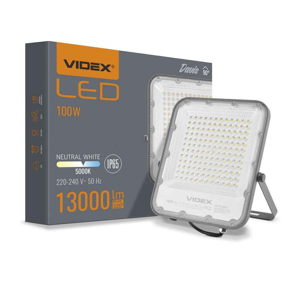 Faretto LED 100W 5000K 13000lm IP65 esterno Videx Davis