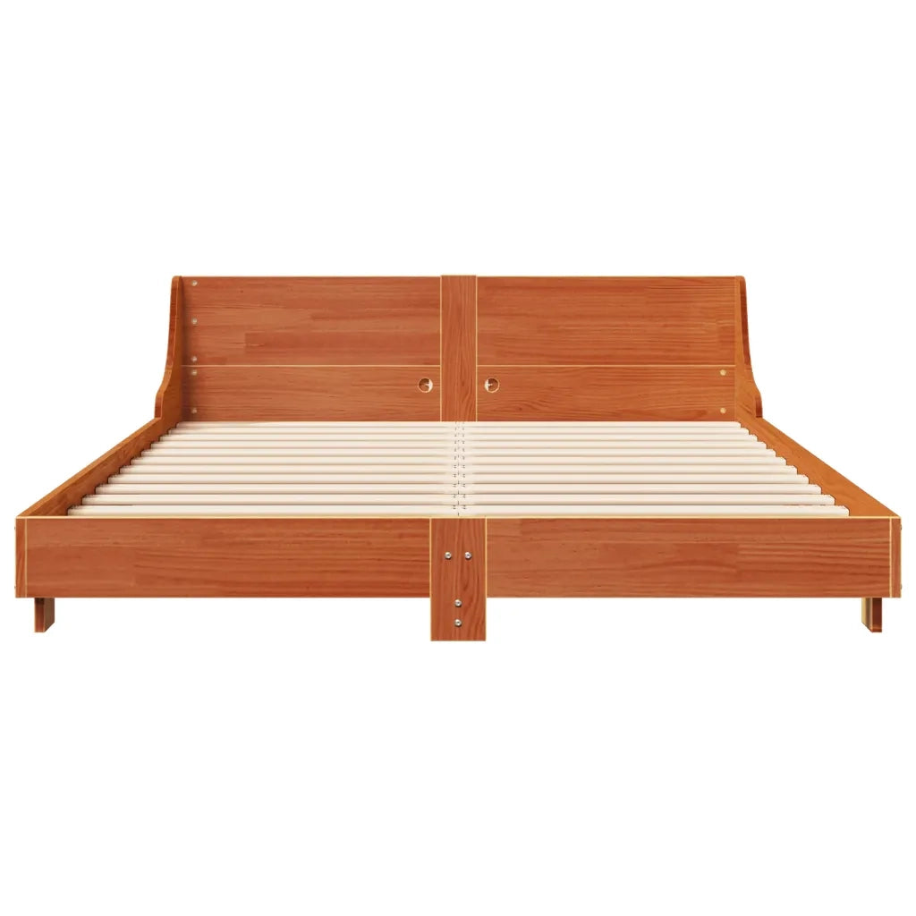 Letto senza Materasso Marrone Cera 150x200 cm in Legno di Pino 850727