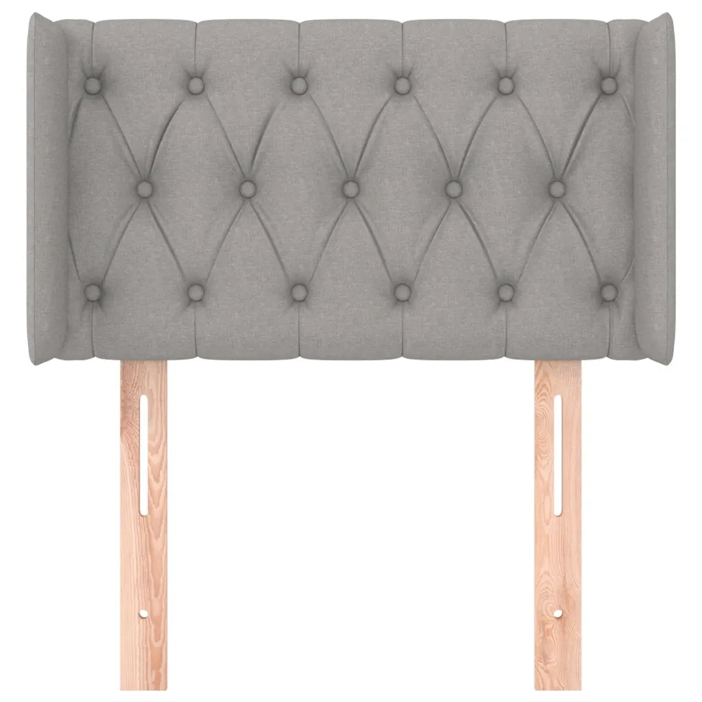Testiera | Testata ad Orecchio Grigio Chiaro 83x16x78/88 cm in Tessuto