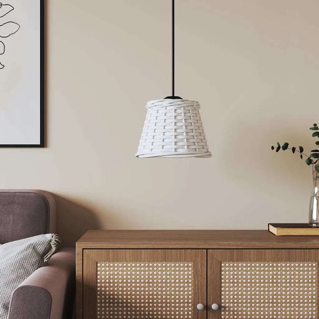 Paralume da Soffitto Bianco ?15x12 cm in Vimini CFW1773372