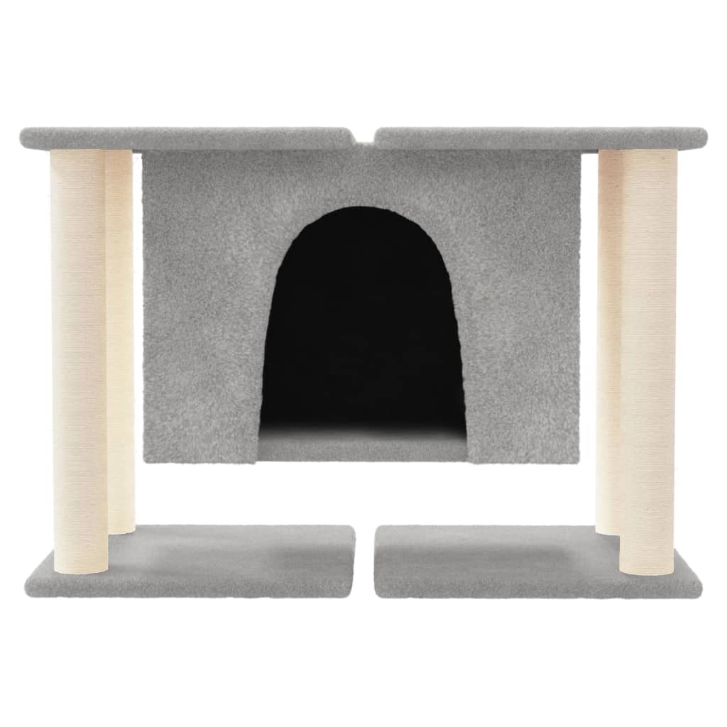 Tiragraffi per gatti torre per arrampicata giocattolo piattaforma per arrampicata con tiragraffi in sisal leggero 50 cm grigio 02_0022607