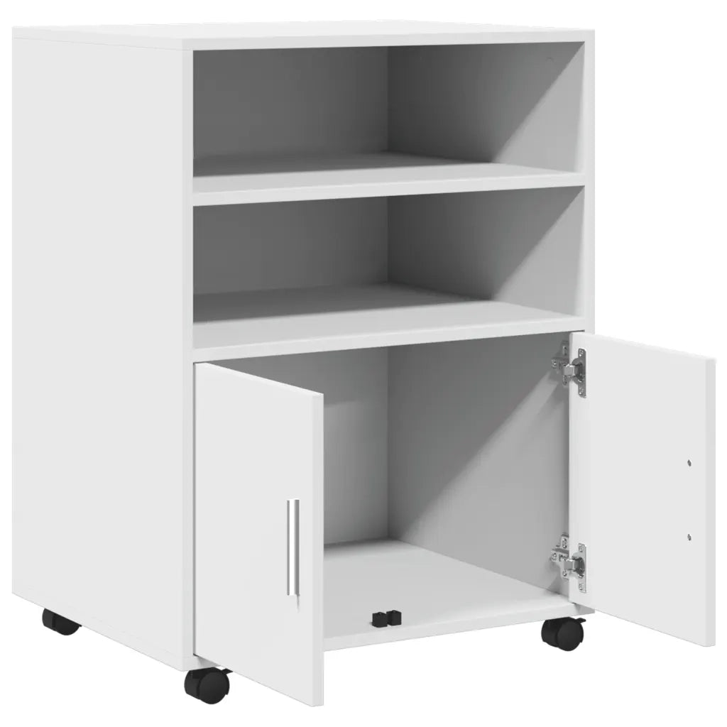 Mobiletto con Ruote Bianco 60x48x81 cm in Truciolato CFW2152424