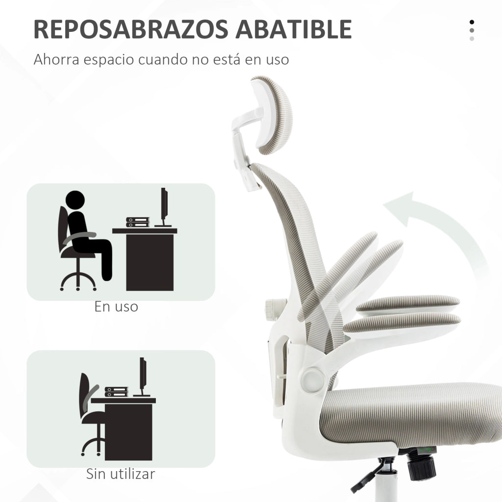 Sedia da ufficio con rete ¨C zephmum ¨C grigio 62x64x120 cm