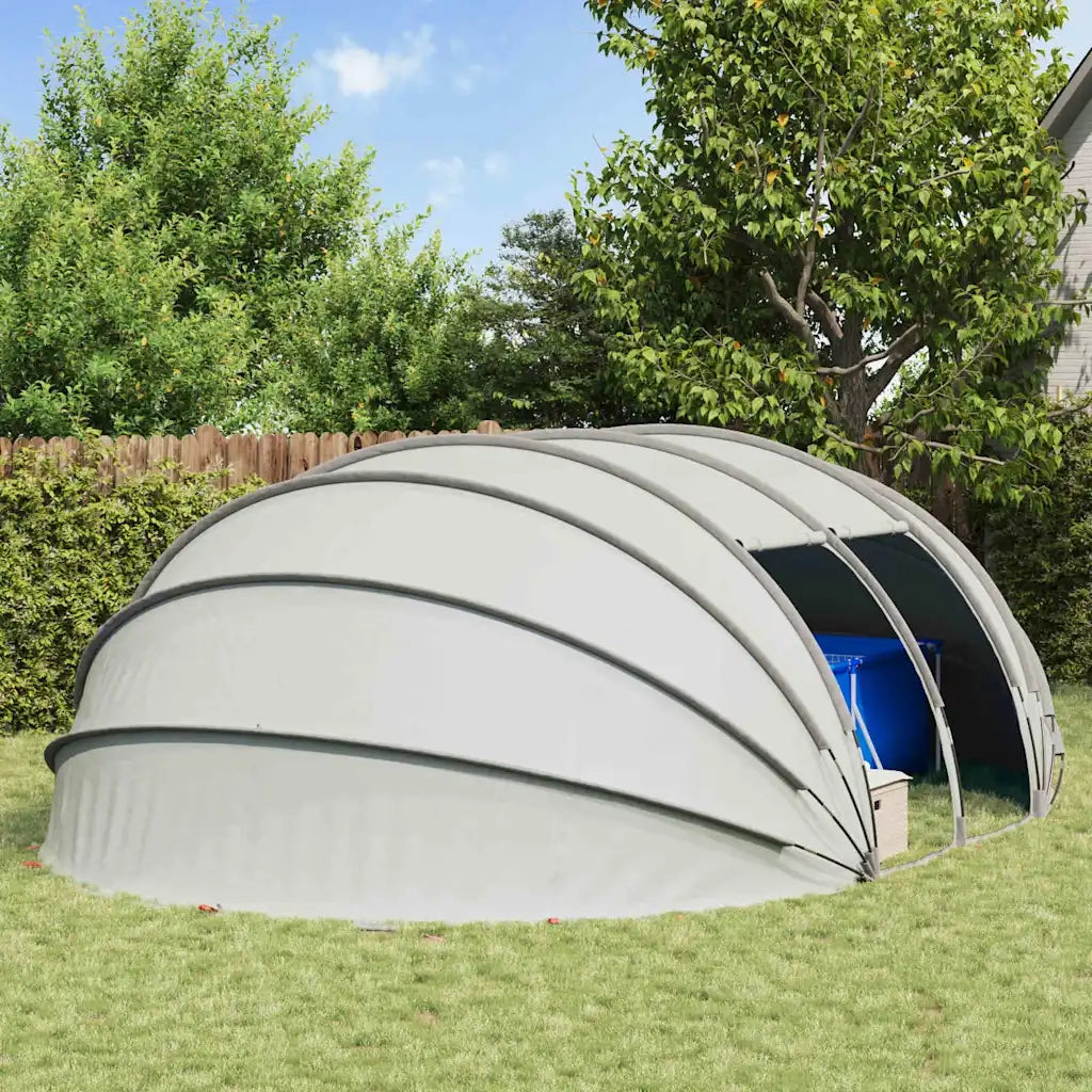 Tenda da piscina a cupola Grigio 538 x 440 x 204 cm