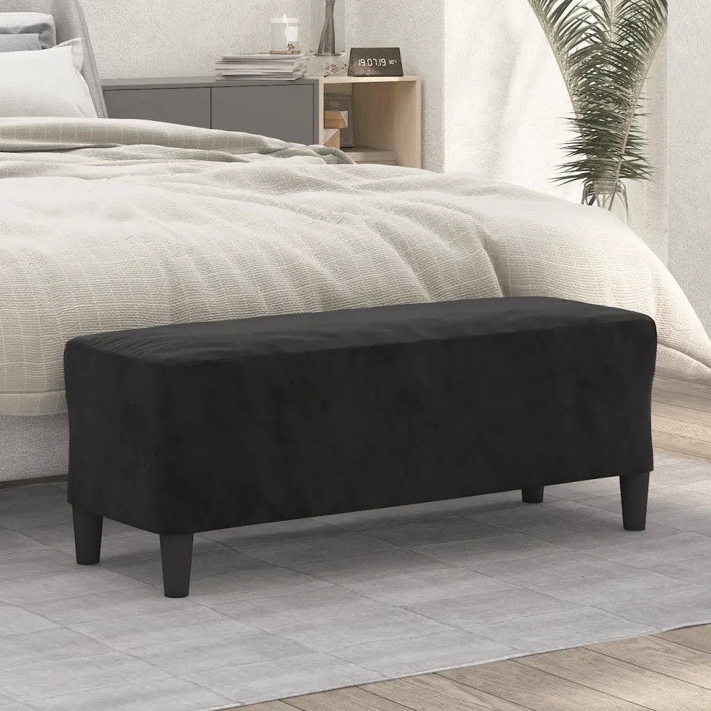 Panca Nero 100x35x41 cm in Velluto CFW9924486