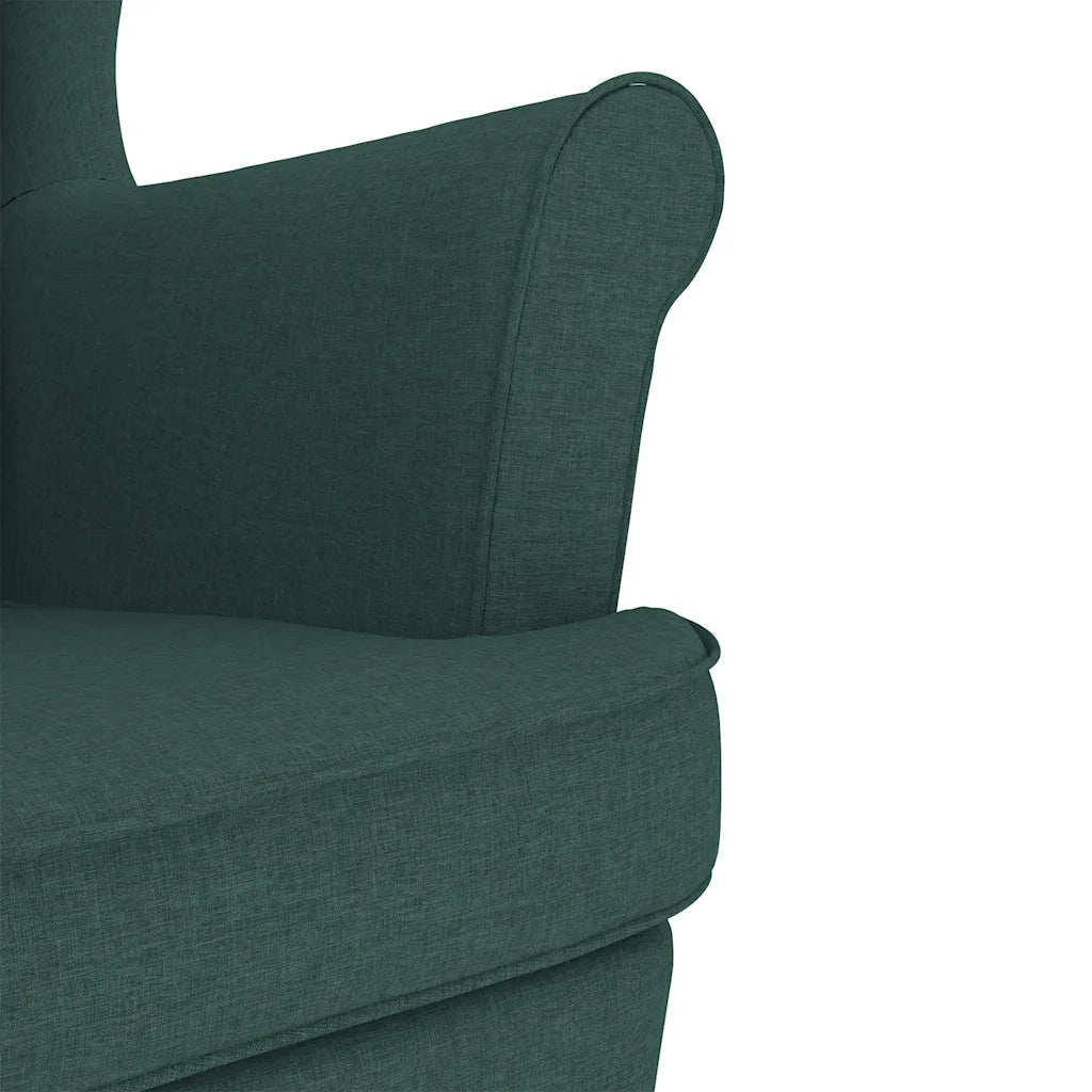 Poltrona a Dondolo con Poggiapiedi Grigio Scuro in Tessuto 3308002
