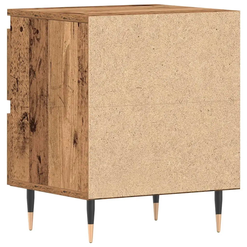 Set di 2 Comodini | Armadio da Notte | Mobiletto da notte Legno vecchio 40 x 35 x 50 cm