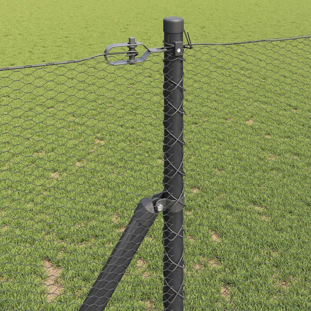 Palo della recinzione Grigio 25 x 1,2 m (rete da 13 mm) Acciaio