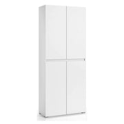 Armadio multiuso grande Arro, Scarpiera con ripiani regolabili, Mobile porta scarpe a 4 ante, 100% Made in Italy, 80x37h195 cm, Bianco