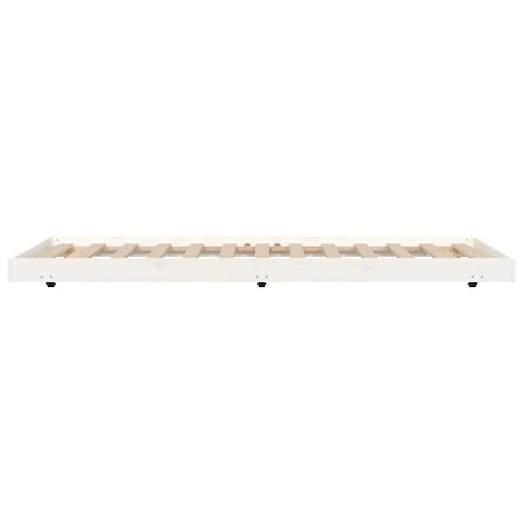 Letto senza Materasso Bianco 90x190 cm in Legno Massello Pino 823505