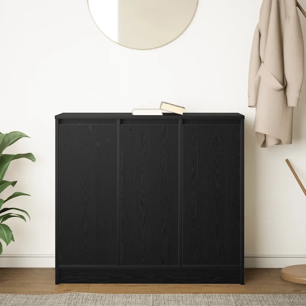Credenza Rovere Nero 85x34x76 cm in Legno Multistrato 861626