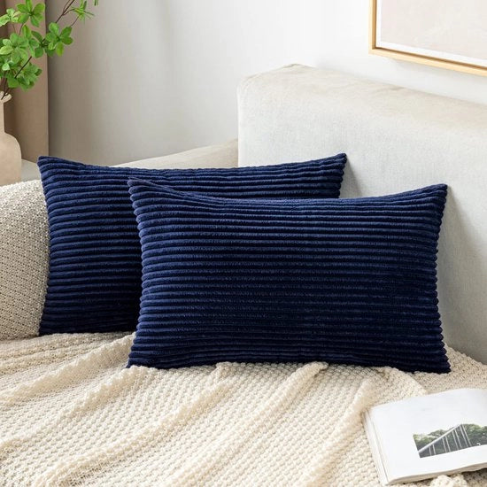 Set di 2 coprisacco marine blu per divano, misura 30 x 50 cm, con corda per coprire cuscini decorativi morbidi per salotto, camera da letto