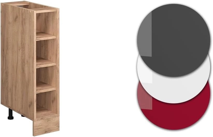 Scaffale da cucina R-Line, Quercia dorata, 20 cm senza piano di lavoro, per la libera combinazione all'interno di sistemi cucina modulari