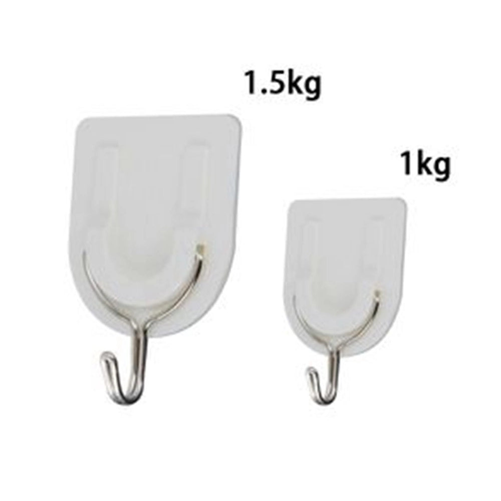 Trade Shop - Set 5pz Gancio Attaccapanni Adesivo Bianco Parete Legno Porte Fashion Hook 59671 -