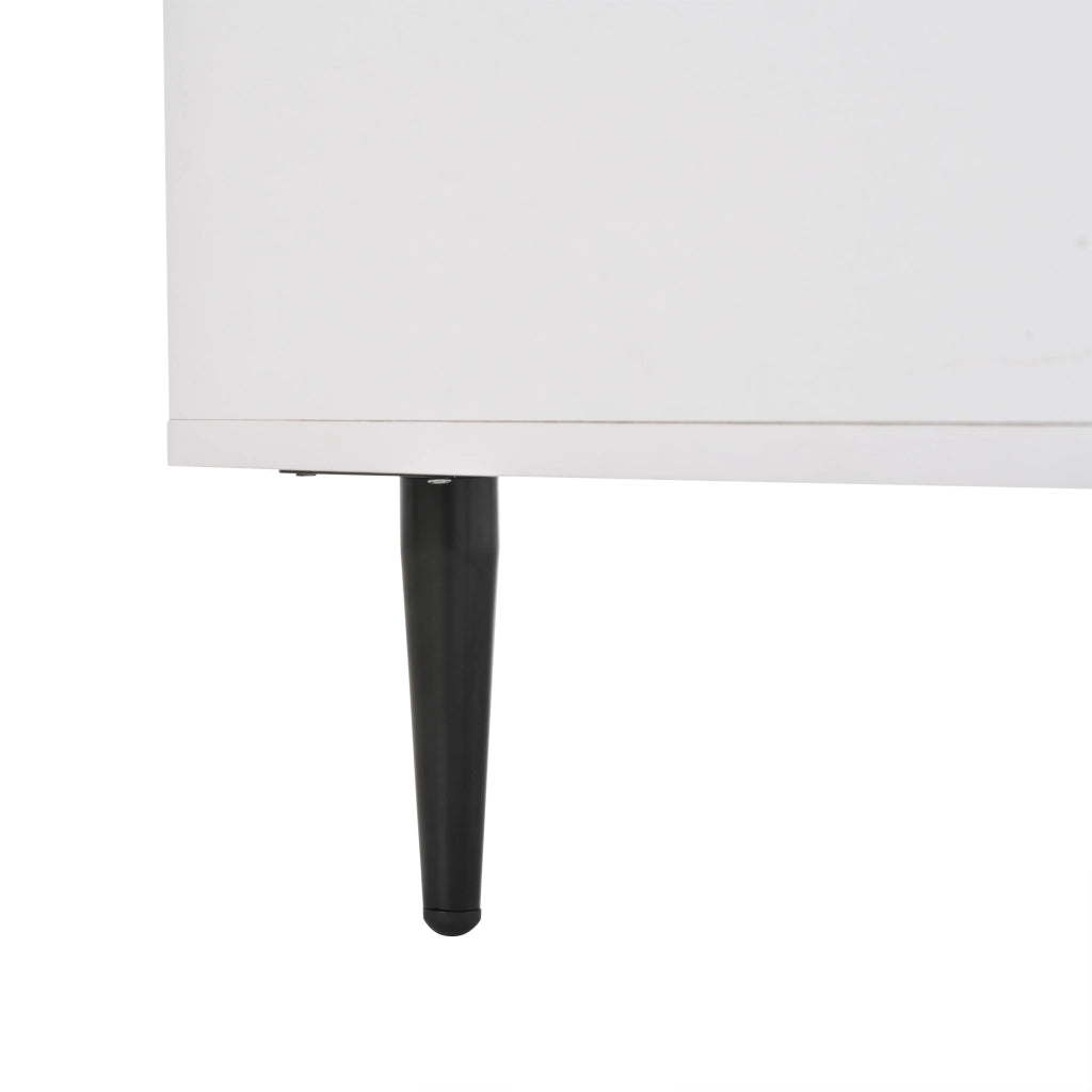 TAVOLO Caffè regolabile 105 x 50 x 43 cm bianco in truciolare e vetro temperato con LED