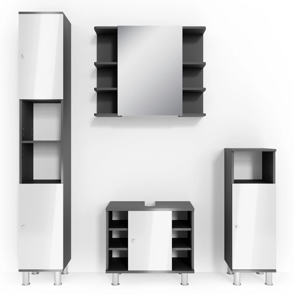 Vicco Set mobili bagno Antracite 4 parti
