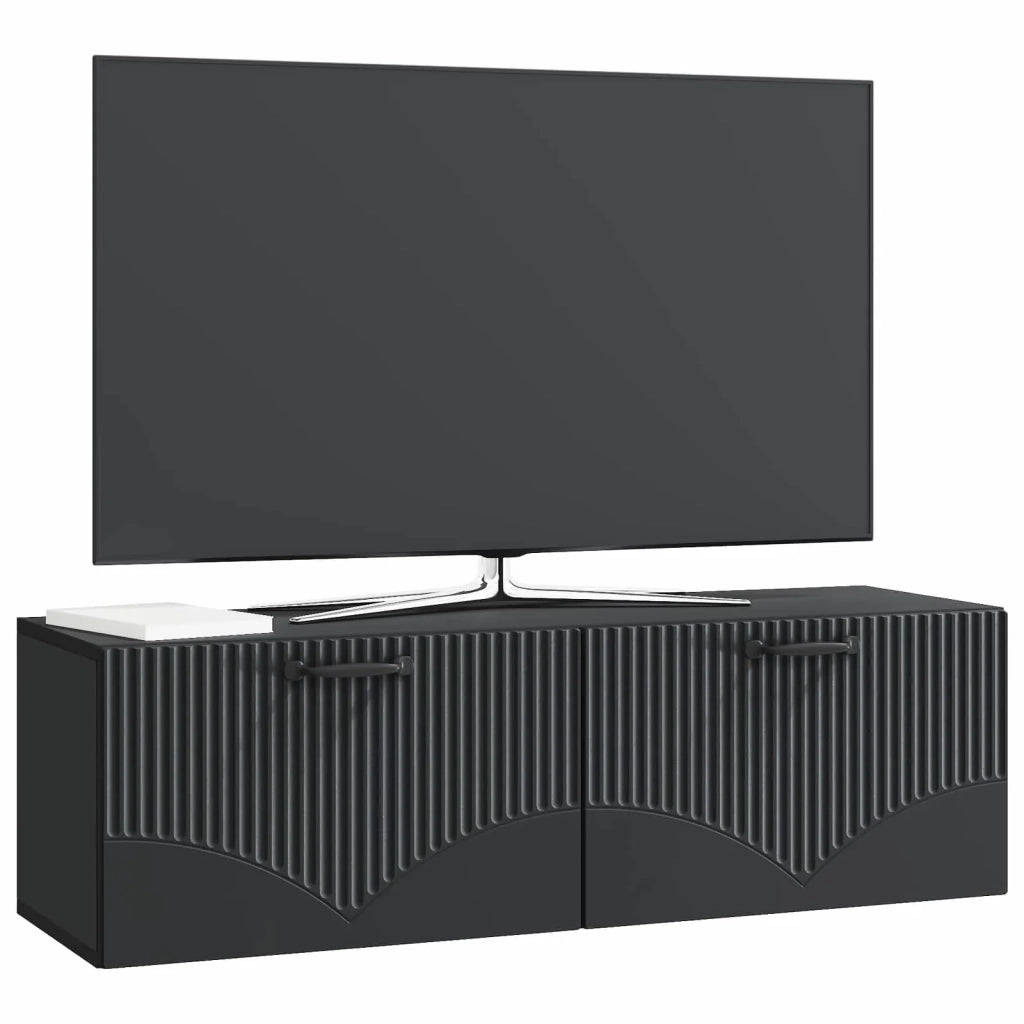 Mobile Porta TV da Muro Montaggio a parete Nero 98 x 31 x 30 cm