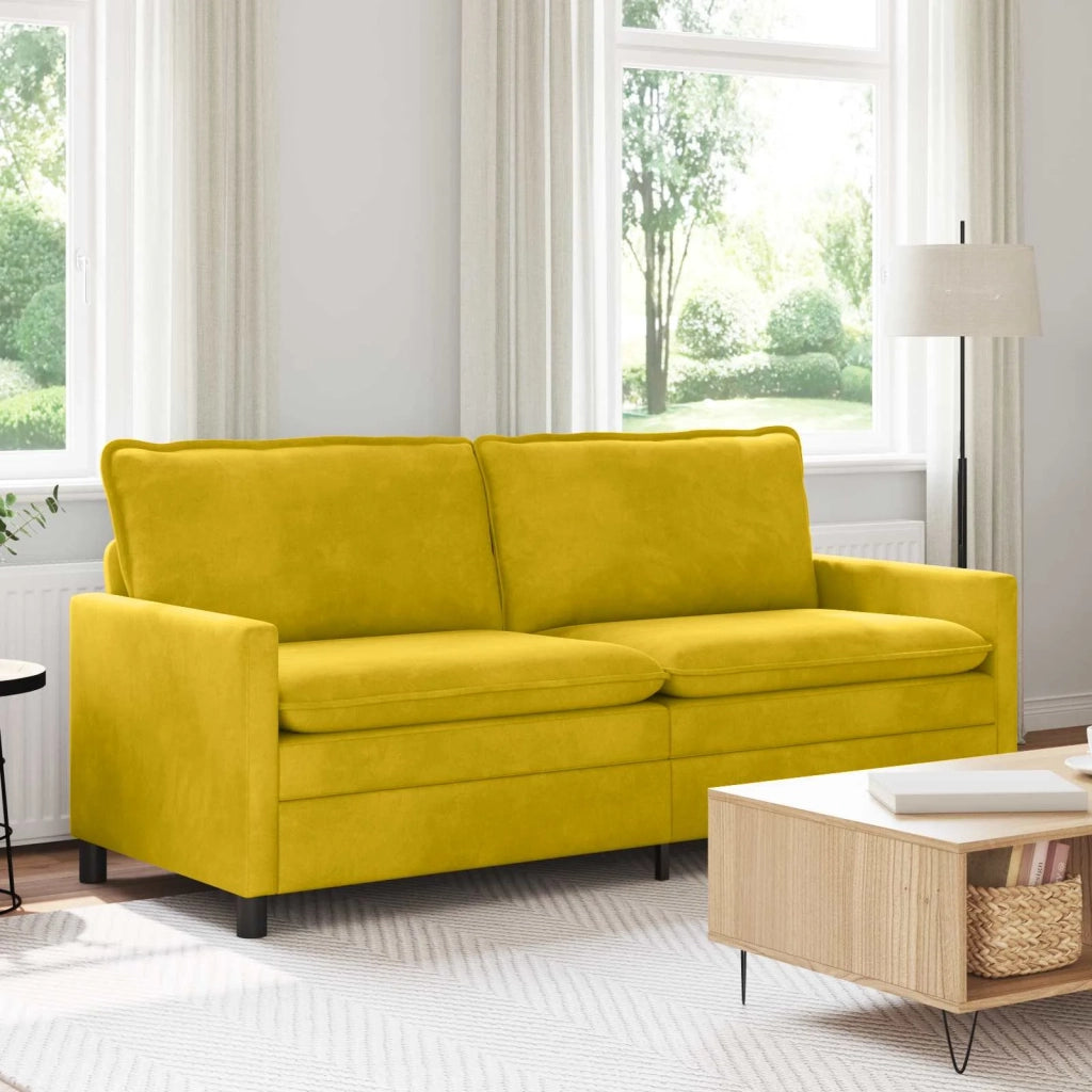 Divano Giallo 196 x 81 x 87,5 cm Velluto
