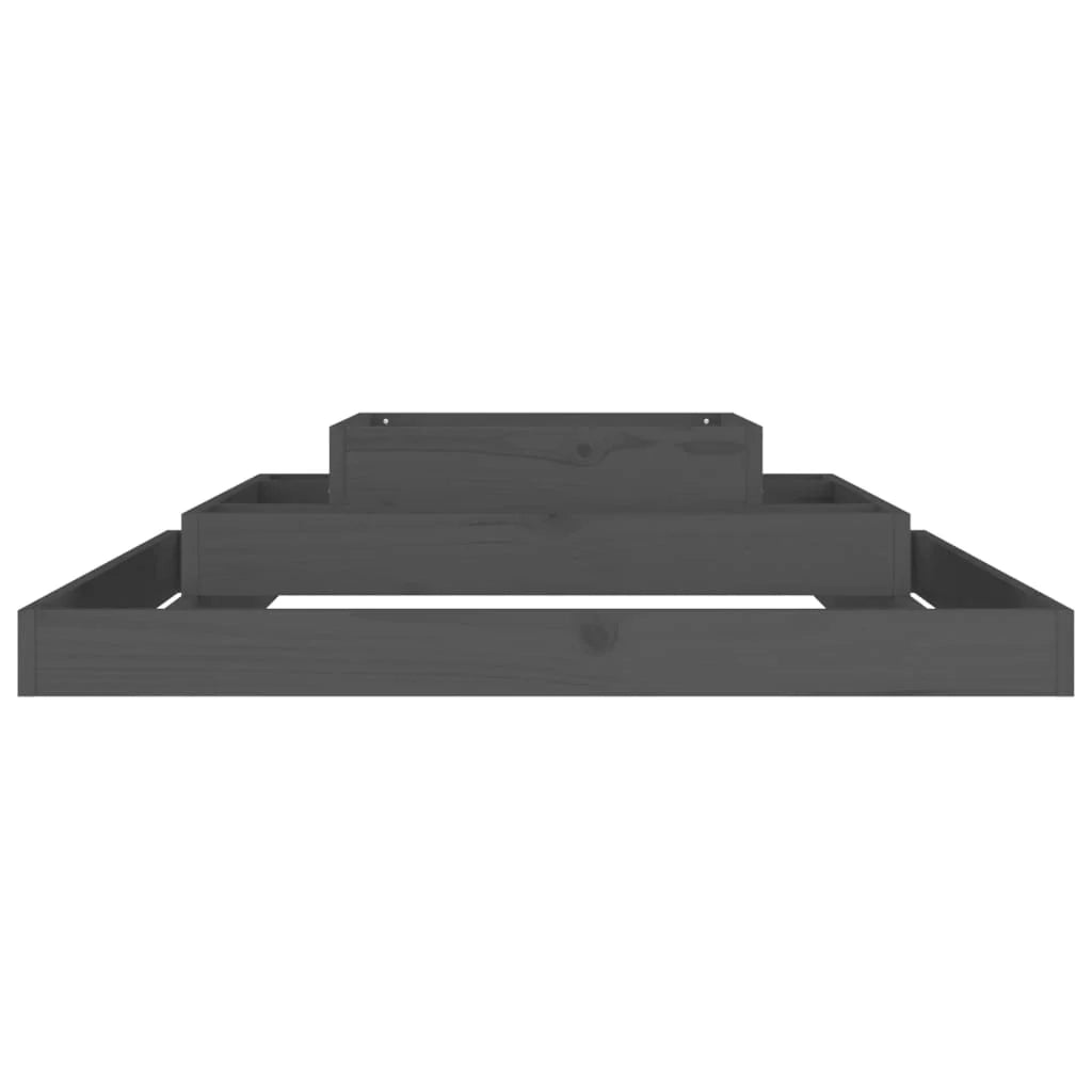 Fioriera rialzata per piante e fiori terrazza giardino 110 x 110 x 27 cm legno massello di pino grigio 02_0037310