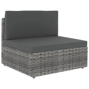 Set Divani da Giardino 8 pz con Cuscini in Polyrattan Grigio 3067174