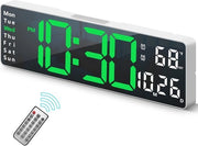 Orologio digitale per camera da letto - decorazione per camera da letto - orologio da parete digitale - modello da tavolo - sveglia con telecomando - grande orologio da parete - regolazione di illuminazione - orologio digitale LED - modello verde