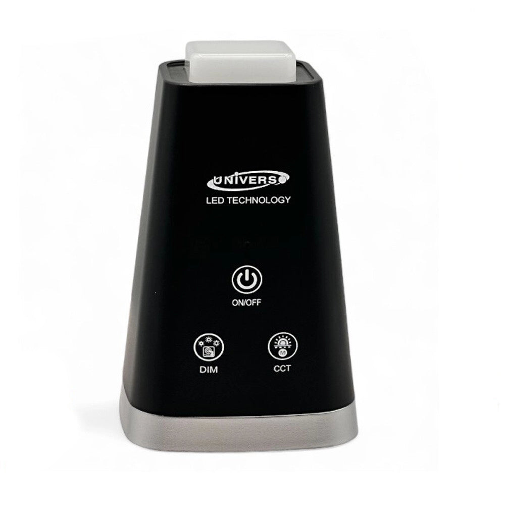 Trade Shop - Lampada 2 In 1 Ricaricabile Scrivania Applique A Led 6w Touch Dimmerabile Cct Bl-1008 - Nero