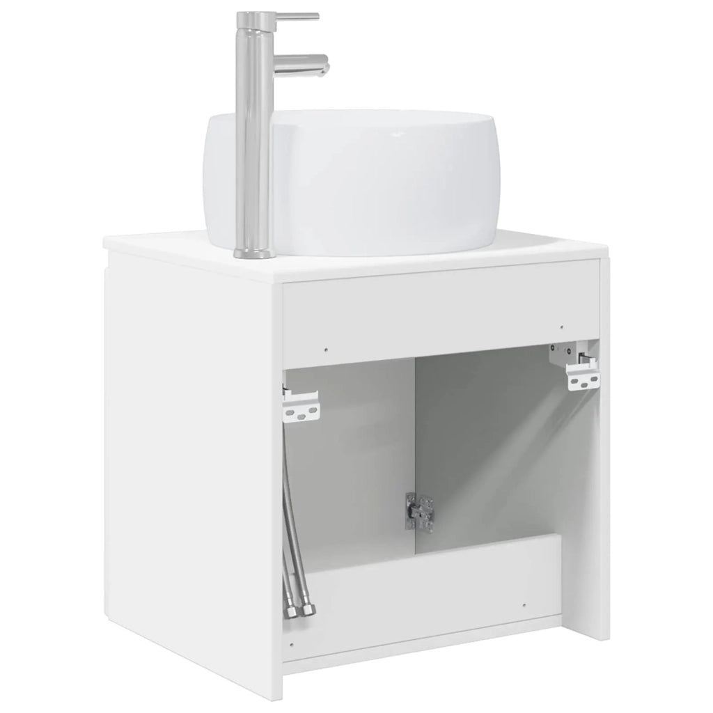 Mobile Lavabo da Parete Bianco Lucido 49,5 x 44,5 x 66 cm 890456