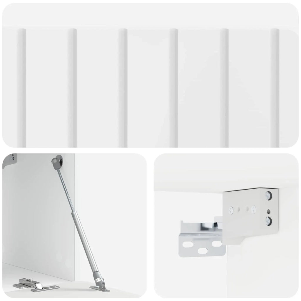 Mobile Porta TV da Muro Bianco Lucido 78,5 x 31 x 30 cm