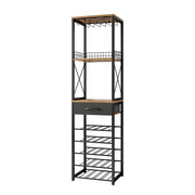 Vicco Portabottiglie Rovere rustico 40 x 147.5 cm con cassetto
