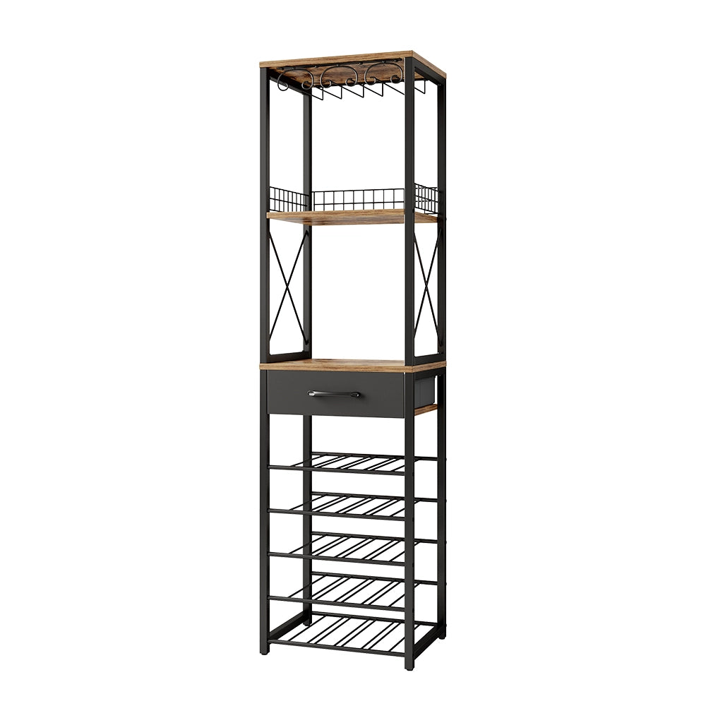Vicco Portabottiglie Rovere rustico 40 x 147.5 cm con cassetto