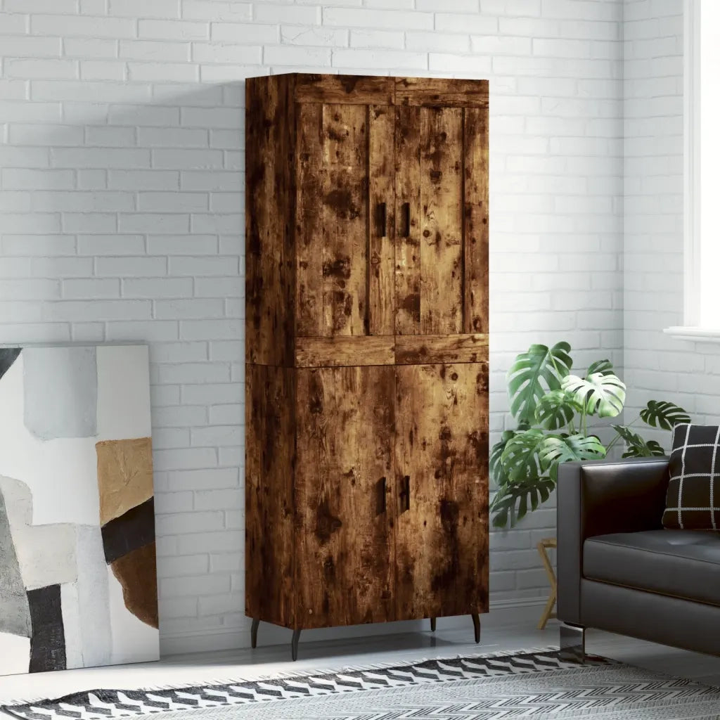 Credenza | Madia | Buffet da pranzo | Armadio da pranzo Rovere Fumo 69,5x34x180 cm in Legno Multistrato
