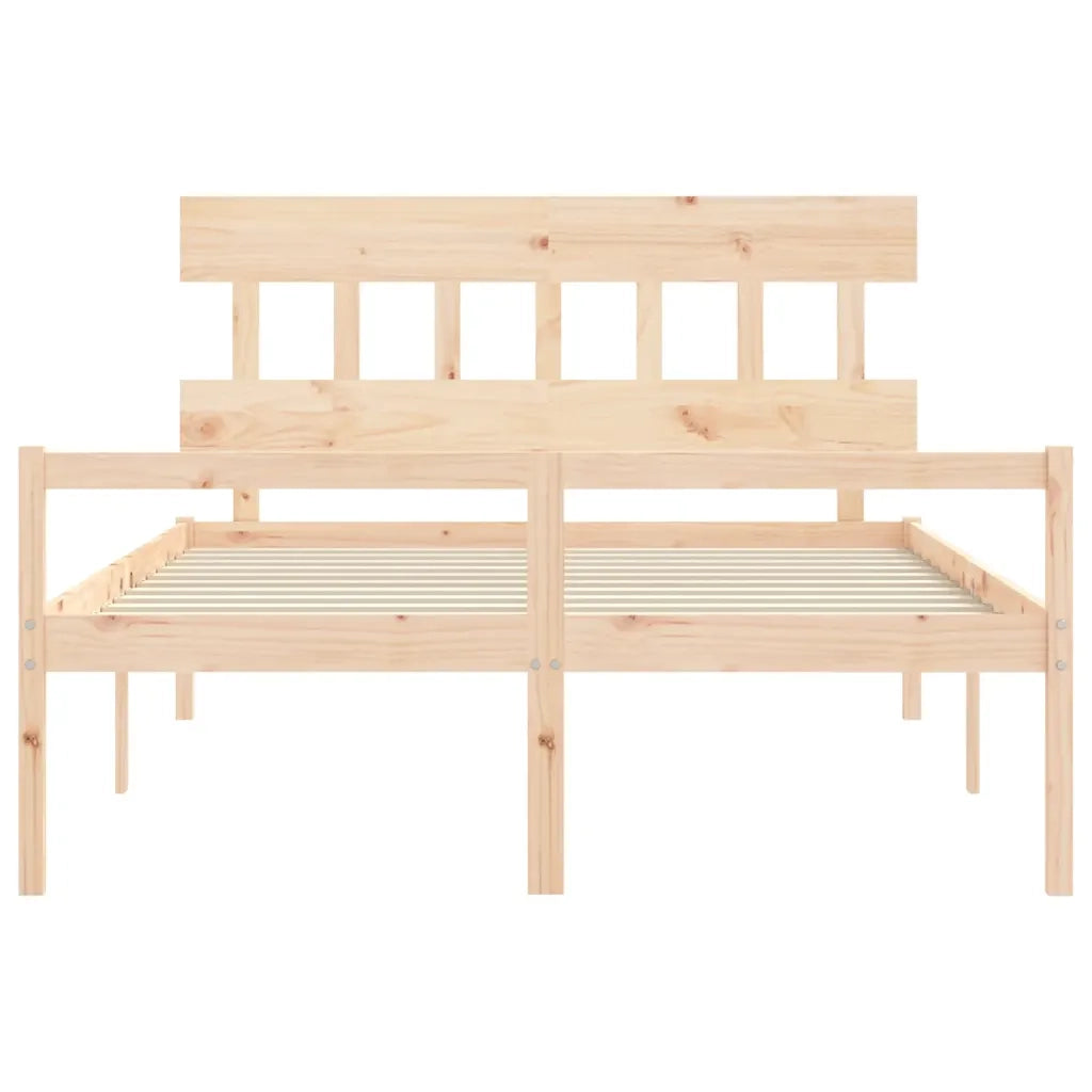 Letto per Anziani con Testiera 160x200 cm in Legno Massello 3195426