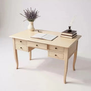 Scrivania arte povera 5 cassetti legno avorio 105x56x81 - Mobili 2G