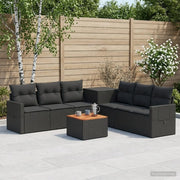 Set di divani 8 pz Nero Rattan sintetico e Acciaio 3448374
