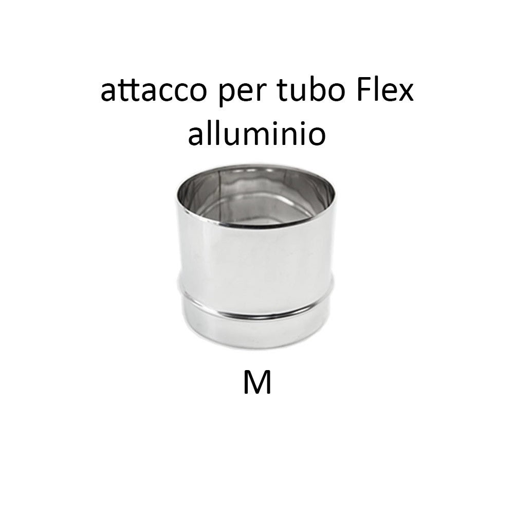 Raccordo inox m da 300mm per collegare tubo rigido a tubo flessibile