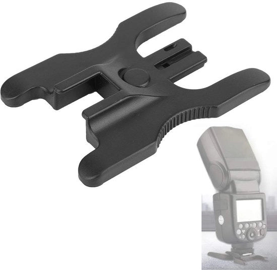 Sostegno per Lampada di Illuminazione per Cavallo - Leggero - Doppio Morsetto - Fermo Lampada a Flash con Fissaggio a Viti 1/4 - Progetto Duraturo - Sostegno per Lampada a Flash