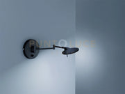 KAZAN APPLIQUE LED 8W 800lm, 3000K DOPPIO BRACCIO SNODABILE NERO OPACO CON DIMMER INTEGRATO P.40CM