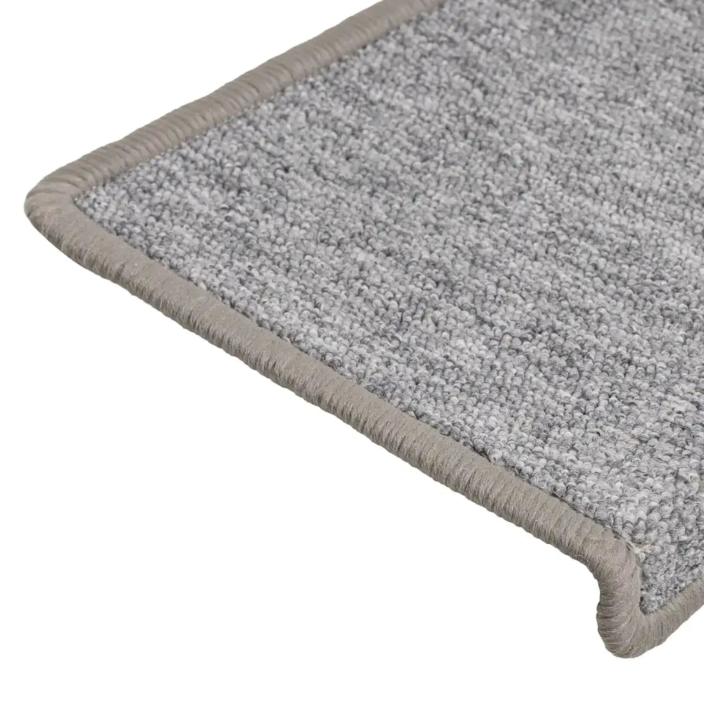 Tappetini per scale 15 pz 65x21x4 cm Grigio chiaro Bordo rettangolare 134570