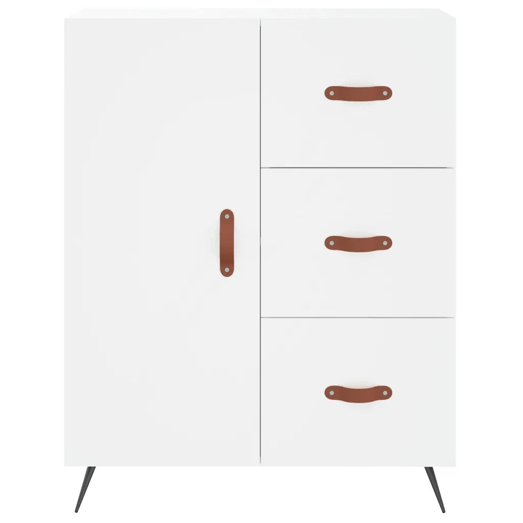 Credenza-Buffet-Armadio da cucina Bianca 69,5x34x180 cm in Legno Multistrato 425274