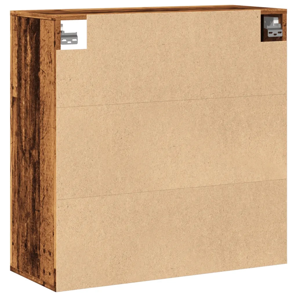 Mobile a Parete Legno Antico 80x33x80 cm in Legno Multistrato 857087