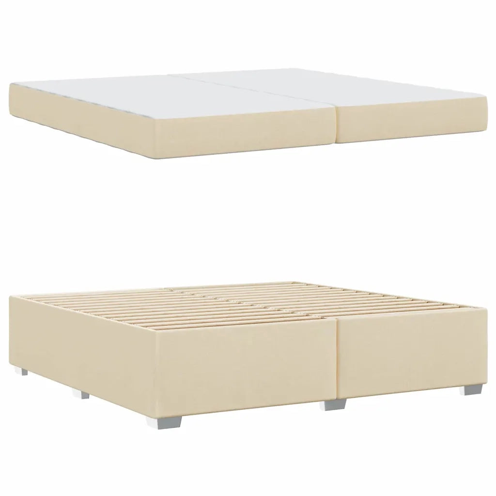 Struttura del letto con materasso Crema 200 x 200 cm Tessuto 3399213