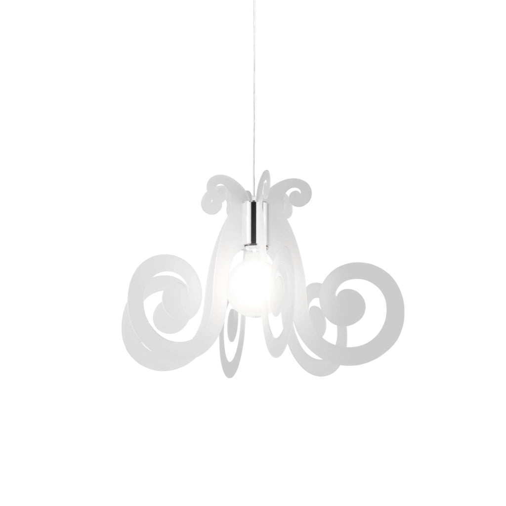 Sospensione Moderna Space Collection Polilux ® Satinato Metallo Cromo E27 D64Cm