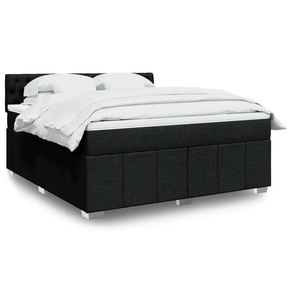 Giroletto a Molle con Materasso Nero 180x200 cm in Tessuto 3289456