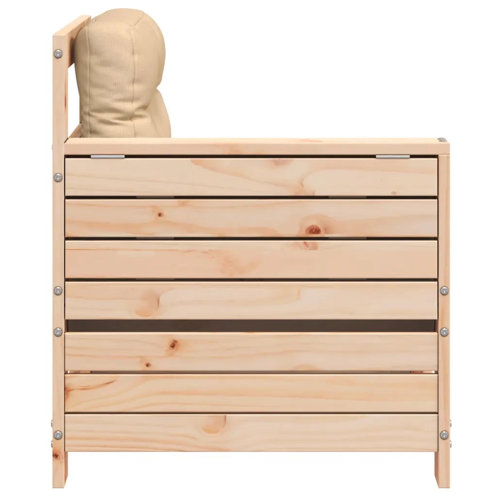 Divano Giardino Senza Braccioli con Cuscino Legno Massello Pino 844913