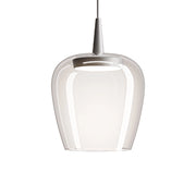 Zafferano Lampada a sospensione Bilia 230V LED 8W CRI 90 vetro borosilicato soffiato a bocca, alluminio e trasparente, diametro 18 cm, altezza 324 cm