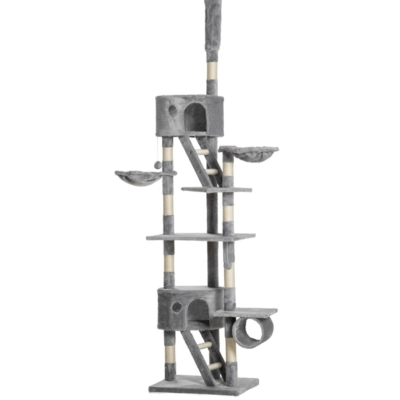 Tiragraffi da soffitto 240-260 cm grigio chiaro in peluche; con piattaforme