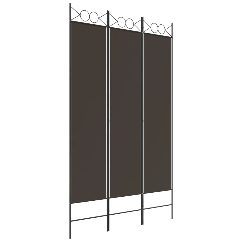 Divisorio a 3 Pannelli Marrone 120x200 cm in Tessuto 350147