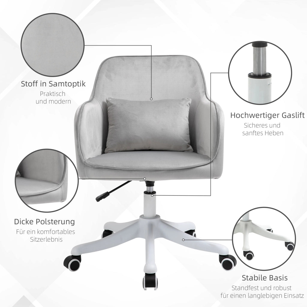 Sedia da ufficio massaggiante ergonomica girevole ¨C zephmum ¨C grigio tessuto