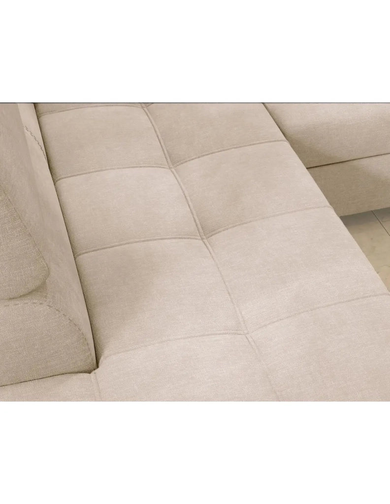 Divano angolare convertibile PALAZZO 4 posti beige – angolo destro con baule